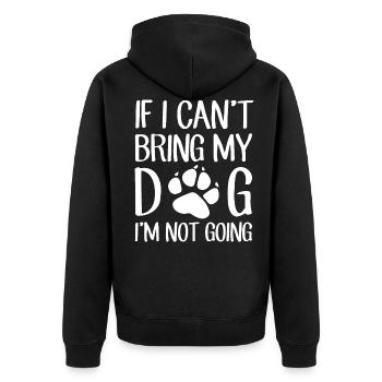 Nicht ohne Hund - Unisex Premium Bio Zip Hoodie - Schwarz - Hinten - Nico (187cm)