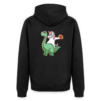Cadeau de dinosaure football licorne fantaisie - Veste à capuche bio Premium Unisexe - noir - Dos - Nico (187cm)