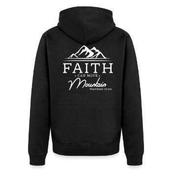 Move mountains - Unisex Premium Organic Zip Hoodie - black - Back - Nico (187cm)