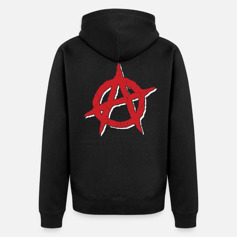 Symbole anarchiste - Veste à capuche bio Premium Unisexe - noir