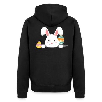 Easter with Easter eggs - Unisex Premium Organic Zip Hoodie - black - Back - Nico (187cm)
