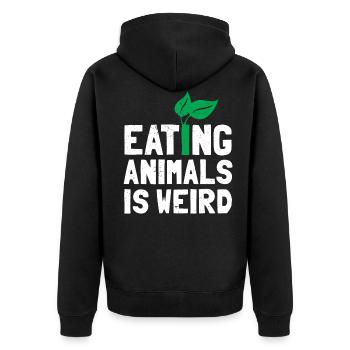 Vegetarier - Unisex Premium Bio Zip Hoodie - Schwarz - Hinten - Nico (187cm)