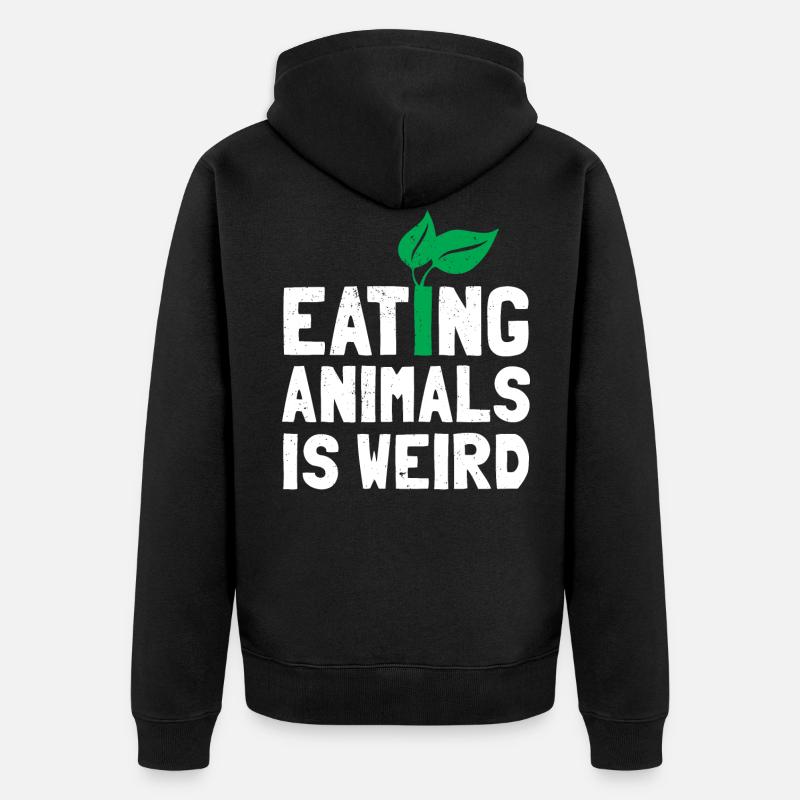 Vegetarier - Unisex Premium Bio Zip Hoodie - Schwarz