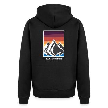 rocky mountains Liebhaber der Berge Geschenk - Unisex Premium Bio Zip Hoodie - Schwarz - Hinten - Nico (187cm)
