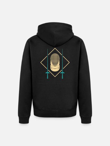 fencing - Unisex Premium Organic Zip Hoodie - black