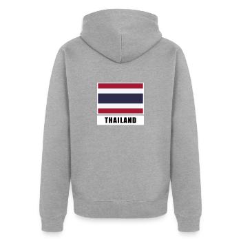 Thaïlande - Veste à capuche bio Premium Unisexe - gris chiné - Dos - Nico (187cm)