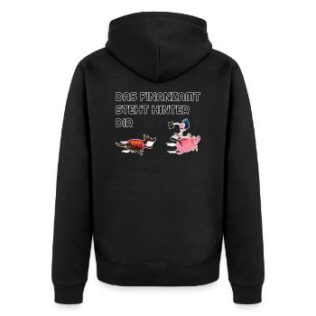 Bureau des impôts Drôle - Veste à capuche bio Premium Unisexe - noir - Dos - Nico (187cm)