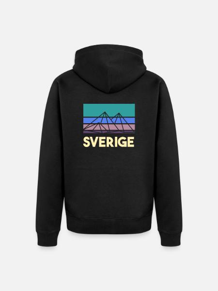 schweden - Unisex Premium Bio Zip Hoodie - Schwarz