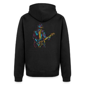 Guitarist Musician - Unisex Premium Organic Zip Hoodie - black - Back - Nico (187cm)