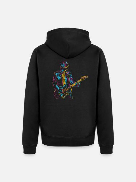 Guitarist Musician - Unisex Premium Organic Zip Hoodie - black