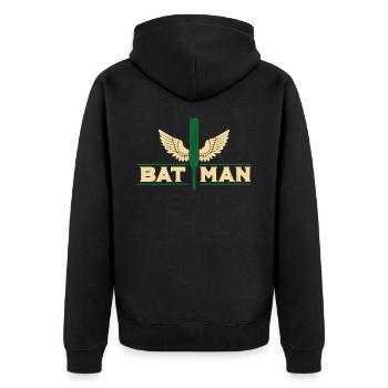 Cricket - Unisex Premium Bio Zip Hoodie - Schwarz - Hinten - Nico (187cm)