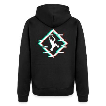 parkour - Unisex Premium Organic Zip Hoodie - black - Back - Nico (187cm)