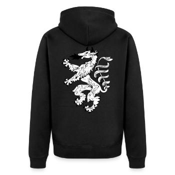 Steiermark - Unisex Premium Bio Zip Hoodie - Schwarz - Hinten - Nico (187cm)