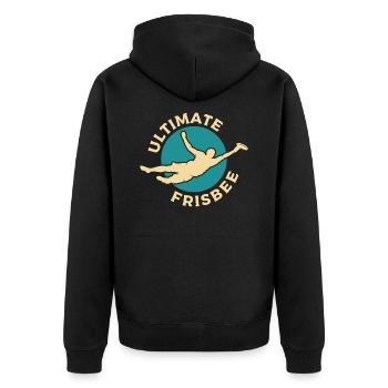 Frisbee ultimate catcher - Unisex Premium Organic Zip Hoodie - black - Back - Nico (187cm)