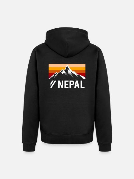 Nepal mountains mountains country - Unisex Premium Organic Zip Hoodie - black