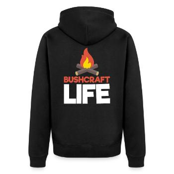 Bushcraft Campfire Scout Scout Gift Survival - Unisex Premium Organic Zip Hoodie - black - Back - Nico (187cm)