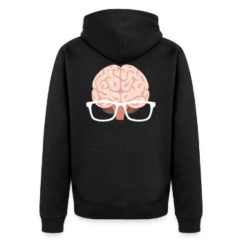 Nerd - Unisex Premium Organic Zip Hoodie - black - Back - Nico (187cm)