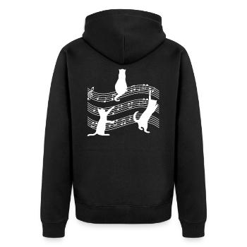 Cat Sheet Music Music - Unisex Premium Organic Zip Hoodie - black - Back - Nico (187cm)