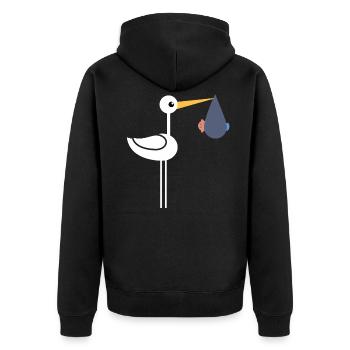 Cigogne avec bébé - Veste à capuche bio Premium Unisexe - noir - Dos - Nico (187cm)