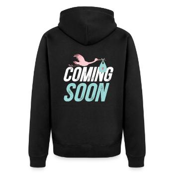 Grossesse bébé cigogne - Veste à capuche bio Premium Unisexe - noir - Dos - Nico (187cm)