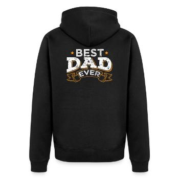 Cadeau de la fête des pères cadeau de papa père - Veste à capuche bio Premium Unisexe - noir - Dos - Nico (187cm)