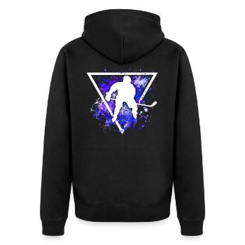 ice Hockey - Unisex Premium Organic Zip Hoodie - black - Back - Nico (187cm)