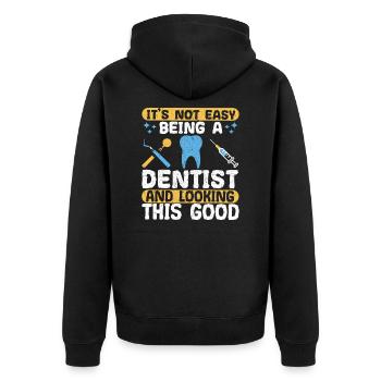 Gift for Dentist Dentist Dentist - Unisex Premium Organic Zip Hoodie - black - Back - Nico (187cm)