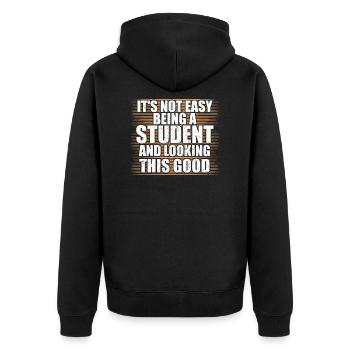 Étudiant étudiant Université Université - Veste à capuche bio Premium Unisexe - noir - Dos - Nico (187cm)