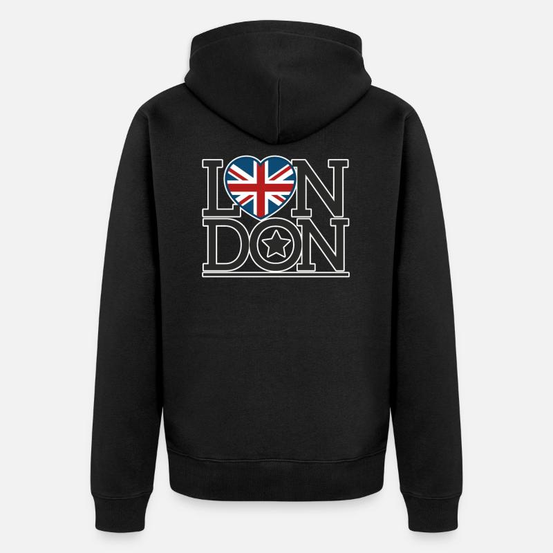 Une ville de Londres - Veste à capuche bio Premium Unisexe - noir