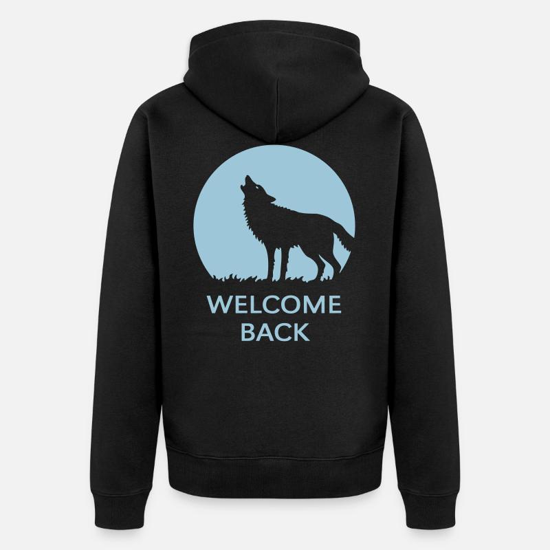 Bienvenue à nouveau (Wolf / 1C) - Veste à capuche bio Premium Unisexe - noir
