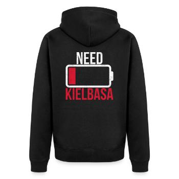 Polnsicher Proverbe Polska Drôle Kielbasa Drôle - Veste à capuche bio Premium Unisexe - noir - Dos - Nico (187cm)