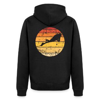Dive - Unisex Premium Organic Zip Hoodie - black - Back - Nico (187cm)