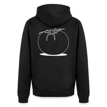 Tomate - Unisex Premium Bio Zip Hoodie - Schwarz - Hinten - Nico (187cm)