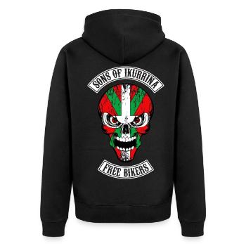 sons of ikurrina 02 - Unisex Premium Organic Zip Hoodie - black - Back - Nico (187cm)