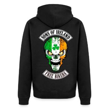 ireland - free bikers - Veste à capuche bio Premium Unisexe - noir - Dos - Nico (187cm)