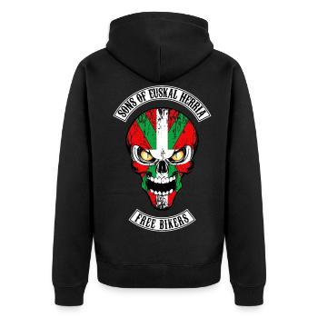 sons of euskal herria - Unisex Premium Organic Zip Hoodie - black - Back - Nico (187cm)