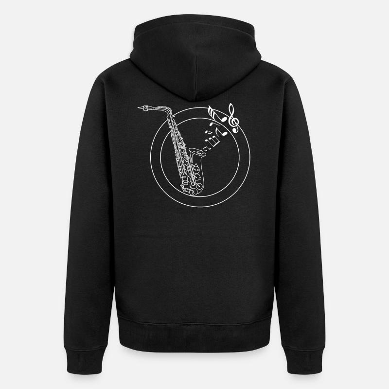 Saxofon - Unisex Premium Bio Zip Hoodie - Schwarz