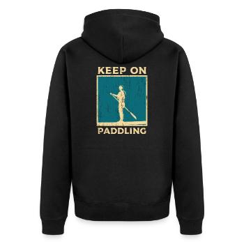 Paddle Board Stand Up Paddling - Unisex Premium Organic Zip Hoodie - black - Back - Nico (187cm)