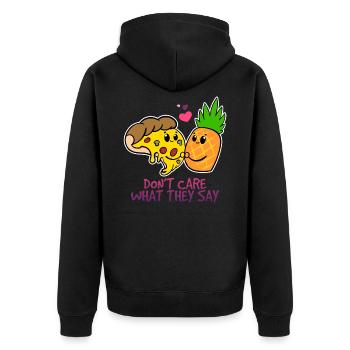 Pizza Hawaii - Unisex Premium Bio Zip Hoodie - Schwarz - Hinten - Nico (187cm)