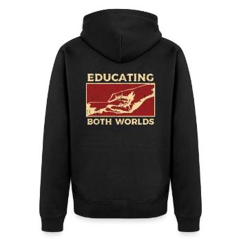 Hundetrainer Erziehung - Unisex Premium Bio Zip Hoodie - Schwarz - Hinten - Nico (187cm)
