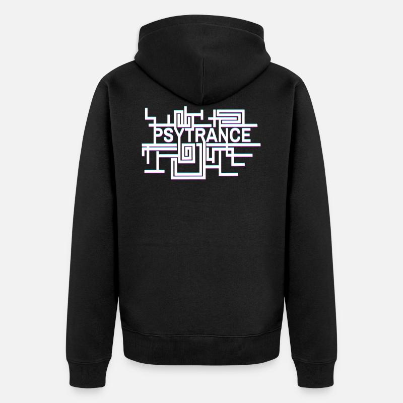 Psytrance Optik - Unisex Premium Bio Zip Hoodie - Schwarz