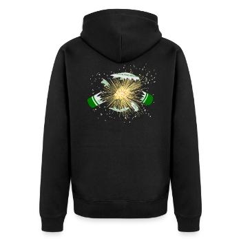 Feuerwerk Böller Explodiert Pyro - Unisex Premium Bio Zip Hoodie - Schwarz - Hinten - Nico (187cm)