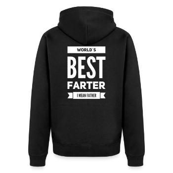 Meilleur père Papa et Furzer - Veste à capuche bio Premium Unisexe - noir - Dos - Nico (187cm)