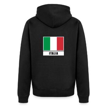 Italien Italia Fahne Flagge italienisch Rom Turin - Unisex Premium Bio Zip Hoodie - Schwarz - Hinten - Nico (187cm)