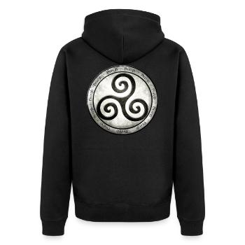 Breizh triskel rond 2 - Veste à capuche bio Premium Unisexe - noir - Dos - Nico (187cm)