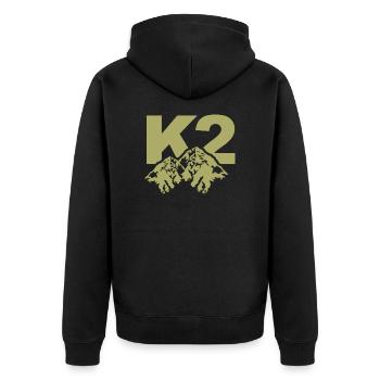 Mount K2 or Qogir in China - Unisex Premium Organic Zip Hoodie - black - Back - Nico (187cm)