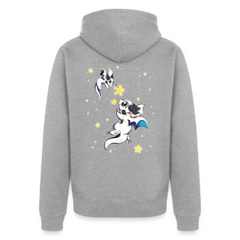 Ursa Major and Ursa Minor Constellation Dragons - Unisex Premium Organic Zip Hoodie - heather grey - Back - Nico (187cm)