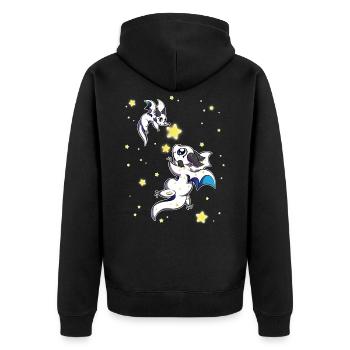 Ursa Major and Ursa Minor Constellation Dragons - Unisex Premium Organic Zip Hoodie - black - Back - Nico (187cm)