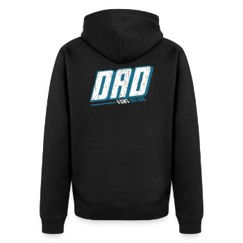 Father and son father - Unisex Premium Organic Zip Hoodie - black - Back - Nico (187cm)