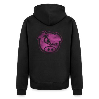 Badass Pig Mauvais cochon en cadeau rose - Veste à capuche bio Premium Unisexe - noir - Dos - Nico (187cm)